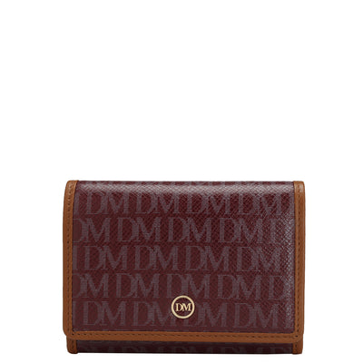 Monogram Leather Card Case - Blood Stone