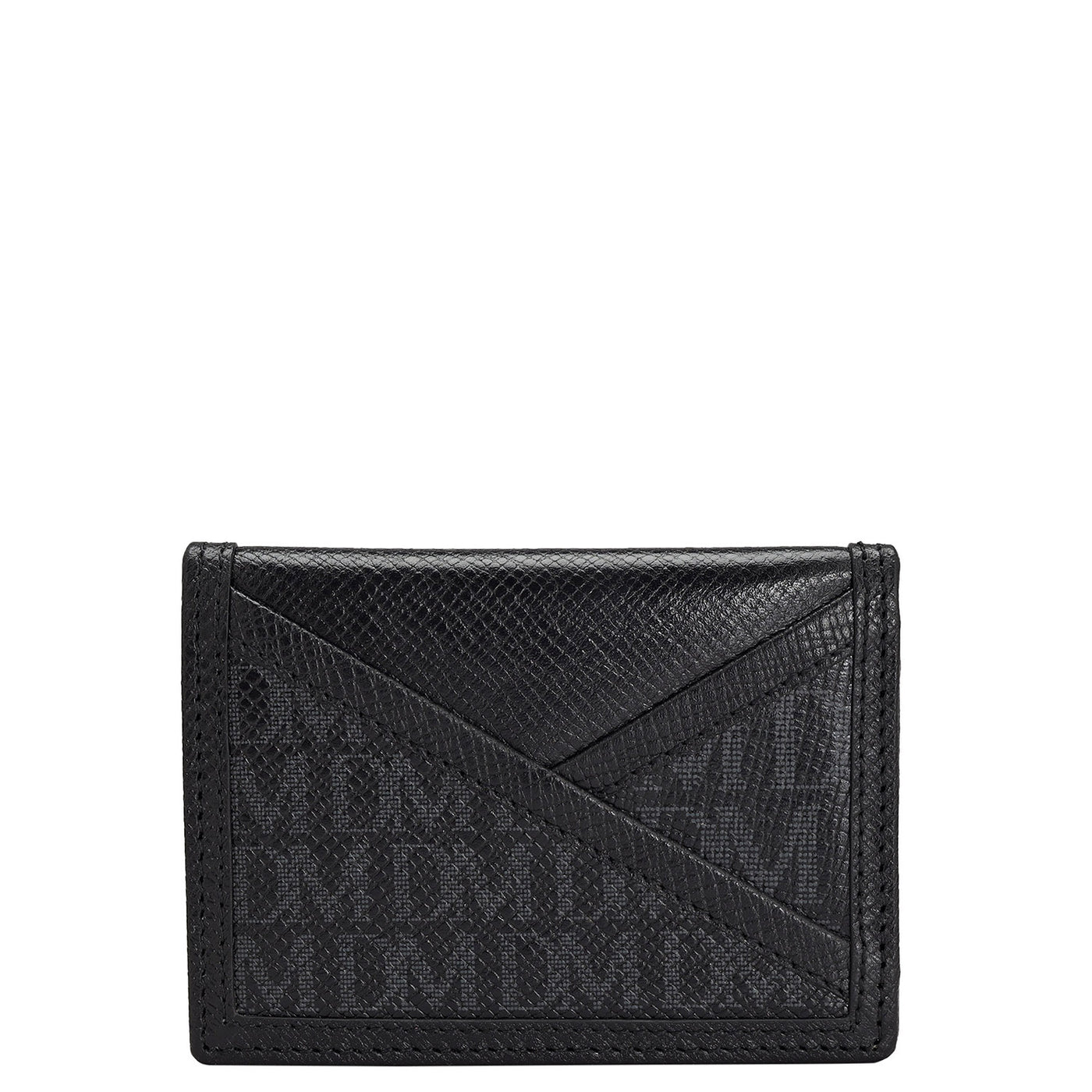 Monogram Franzy Leather Card Case - Black