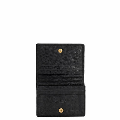 Monogram Franzy Leather Card Case - Black