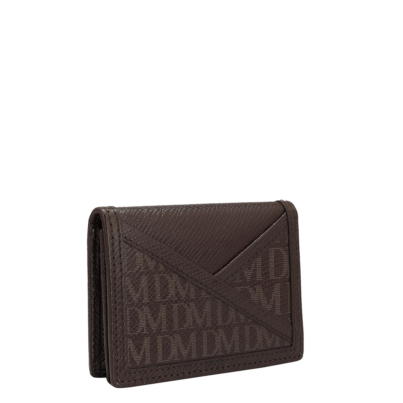 Monogram Franzy Leather Card Case - Chocolate