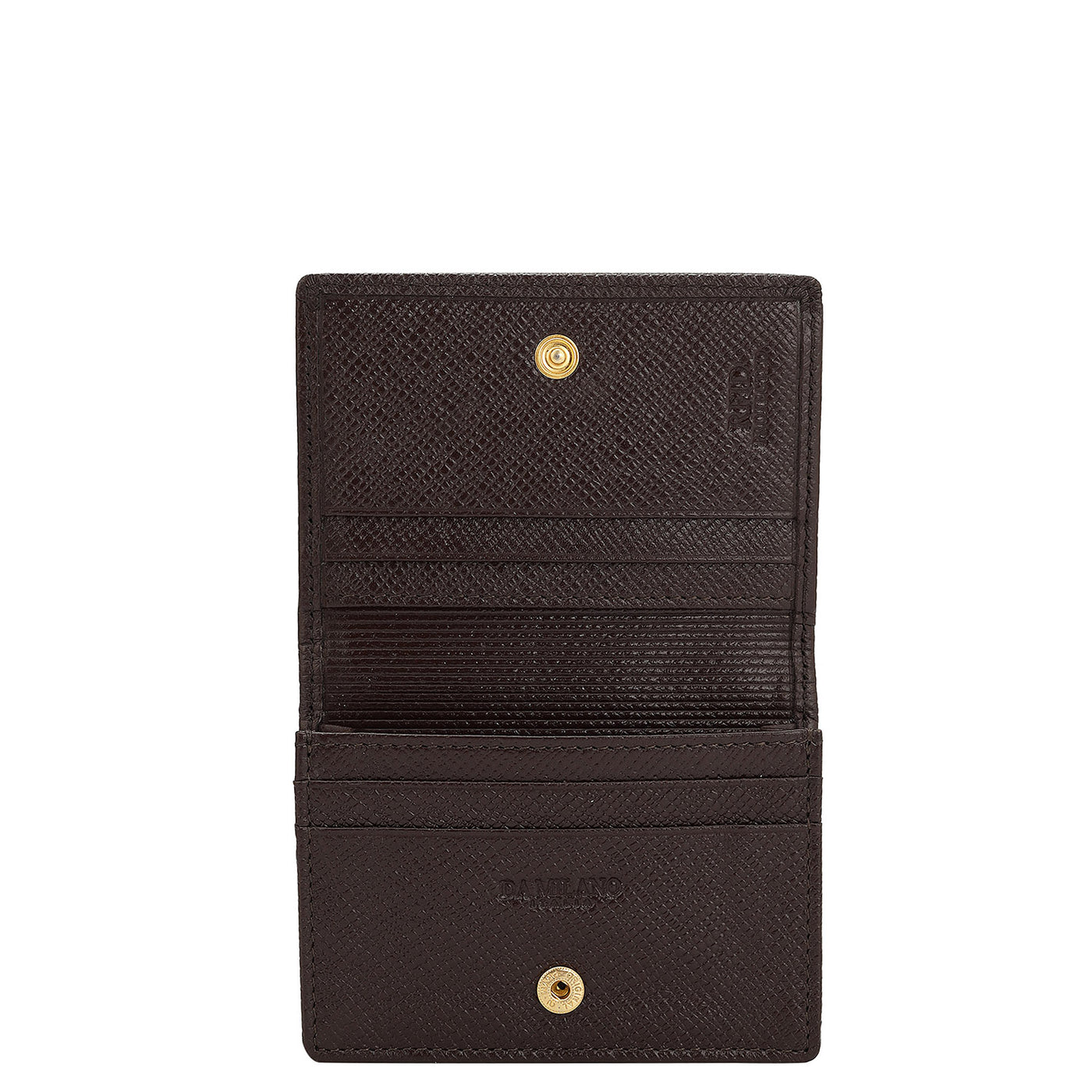 Monogram Franzy Leather Card Case - Chocolate