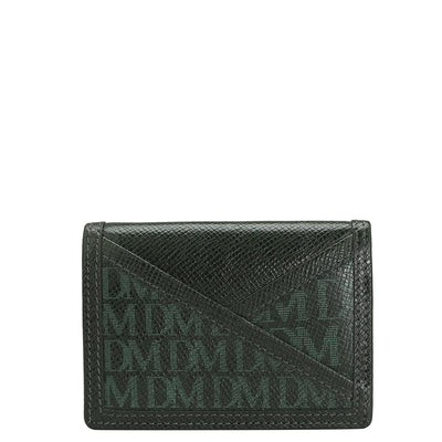 Monogram Franzy Leather Card Case - Petrol Green