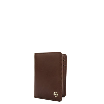 8 Slots Leather Card Case - Brown