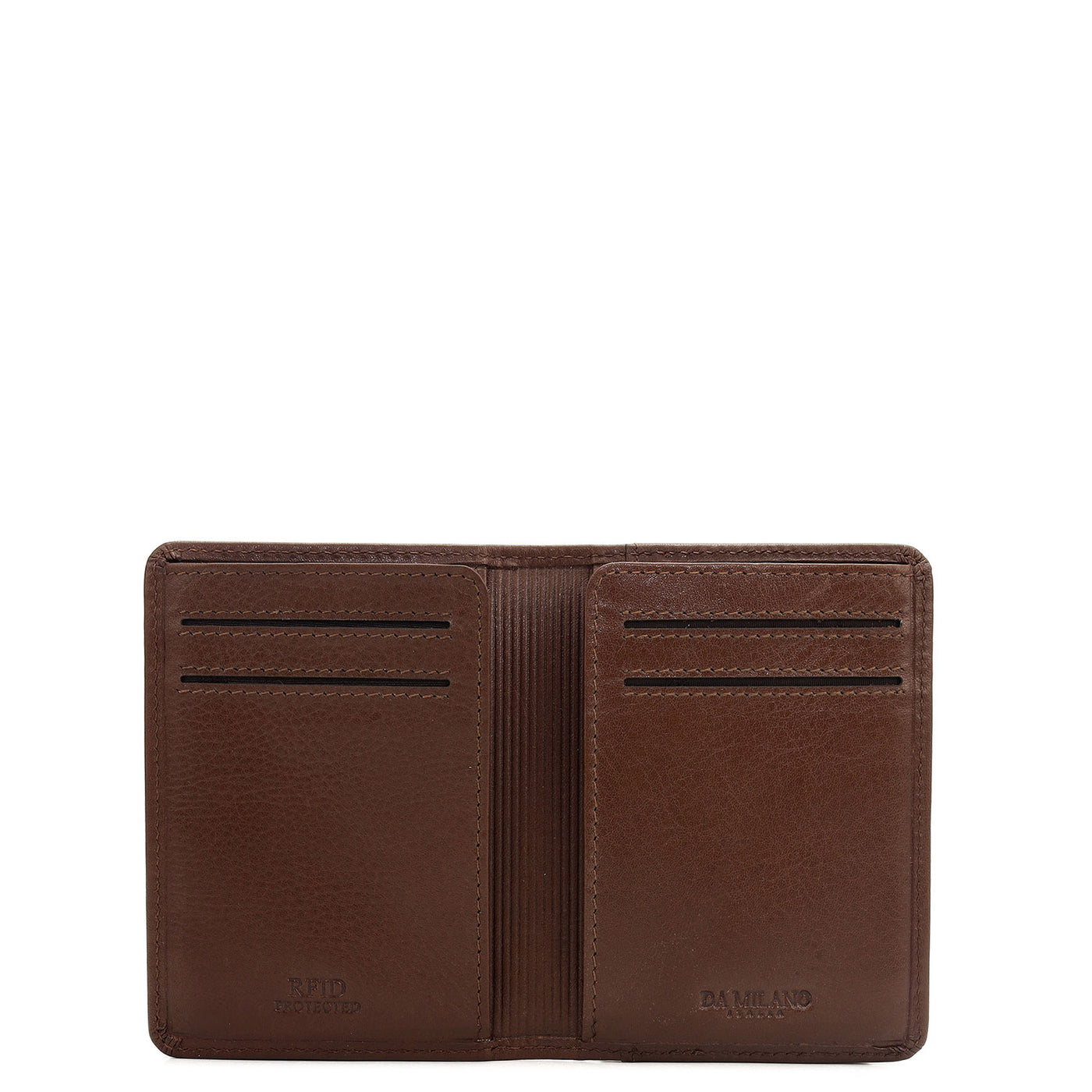 8 Slots Leather Card Case - Brown