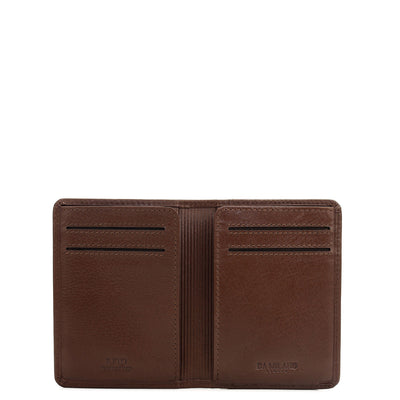 8 Slots Leather Card Case - Brown