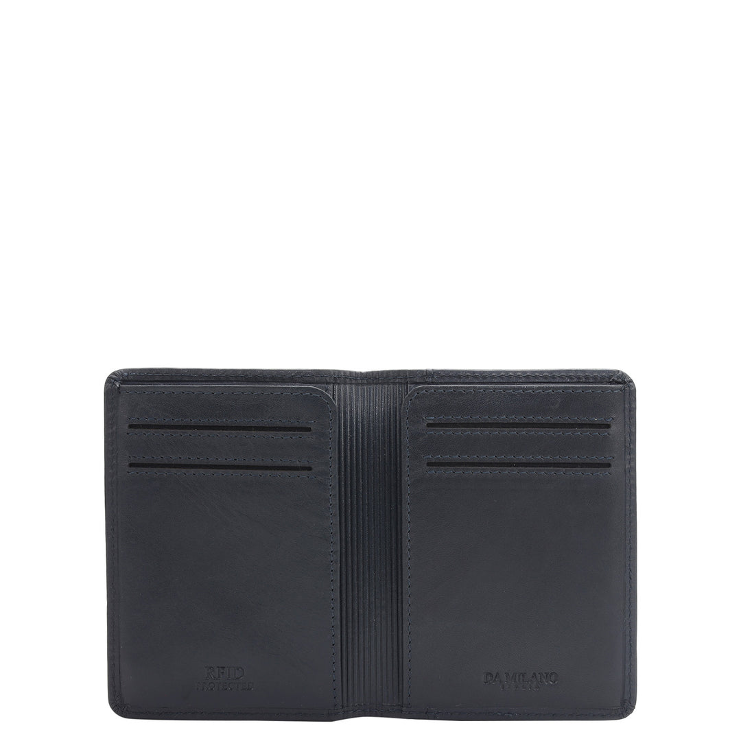 8 Slots Leather Card Case - Navy