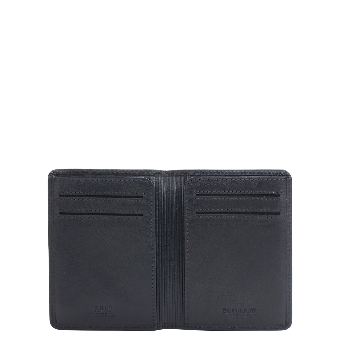 8 Slots Leather Card Case - Navy