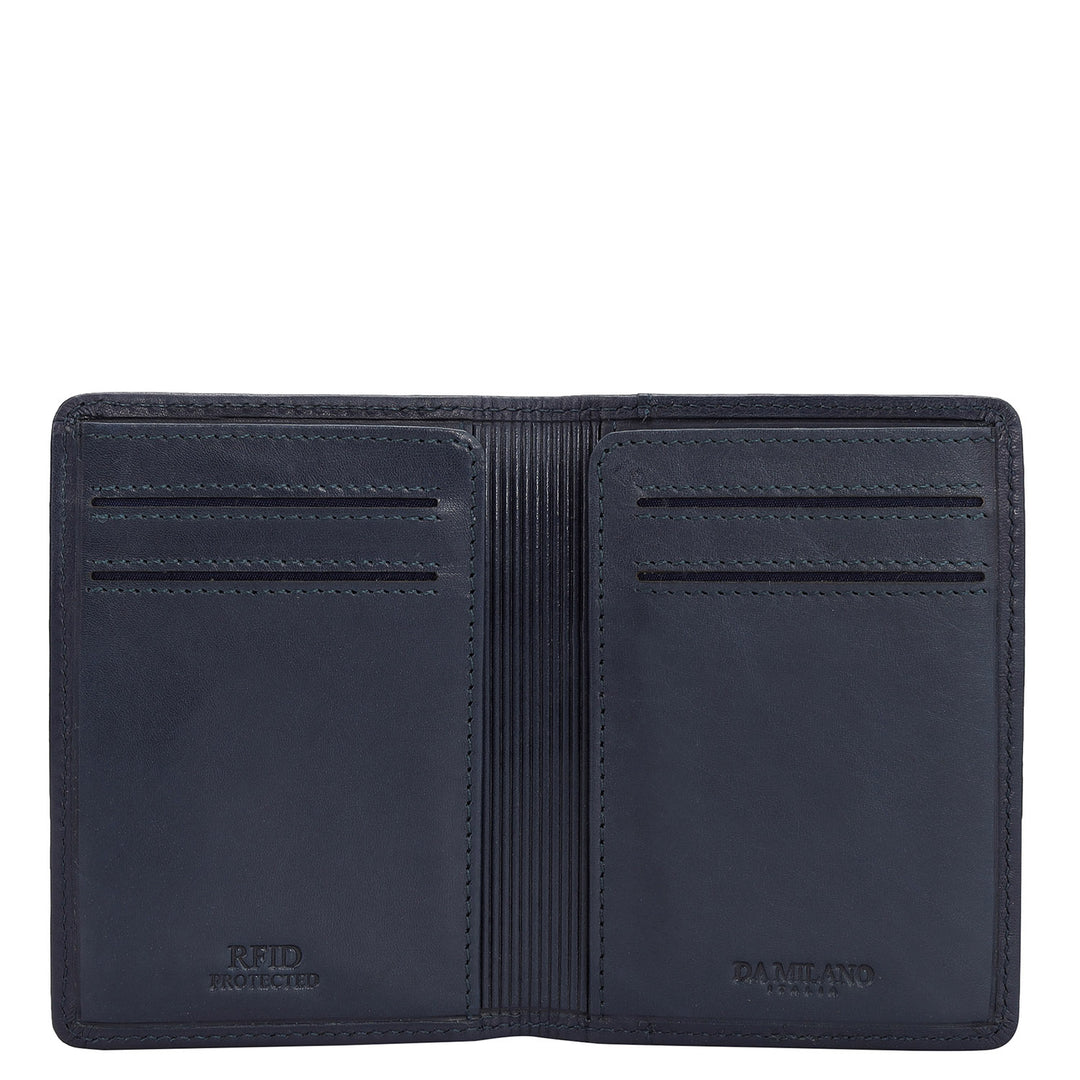 Calf Leather Card Case - Navy