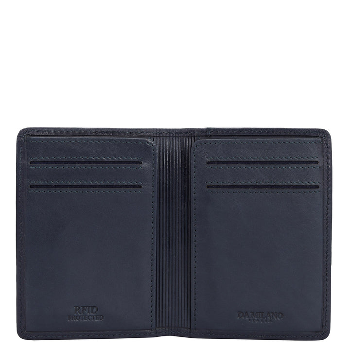 Calf Leather Card Case - Navy
