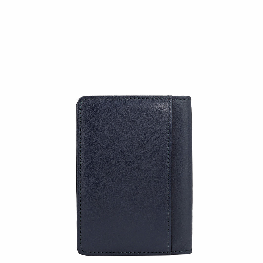 Calf Leather Card Case - Navy