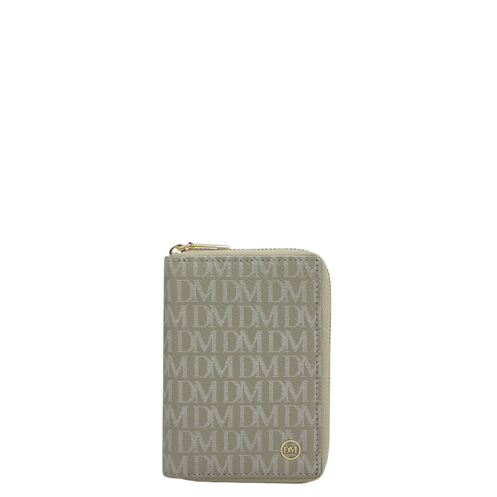12 Slots Leather Card Case - Stone Grey