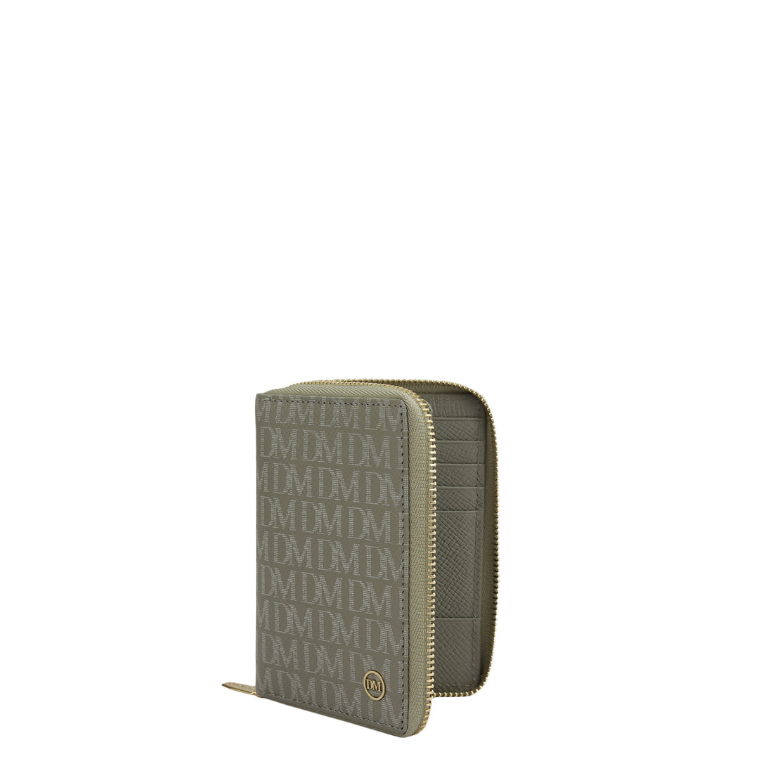 12 Slots Leather Card Case - Stone Grey