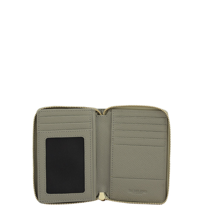 12 Slots Leather Card Case - Stone Grey