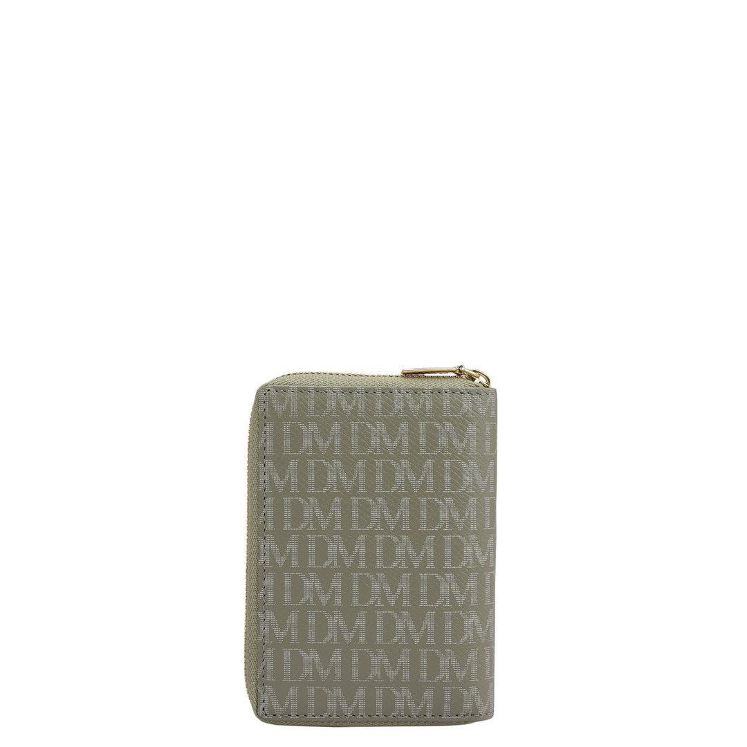 12 Slots Leather Card Case - Stone Grey