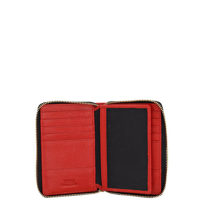 Croco Leather Card Case - Tomato