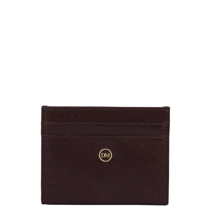 12 Slots Leather Card Case - Brown