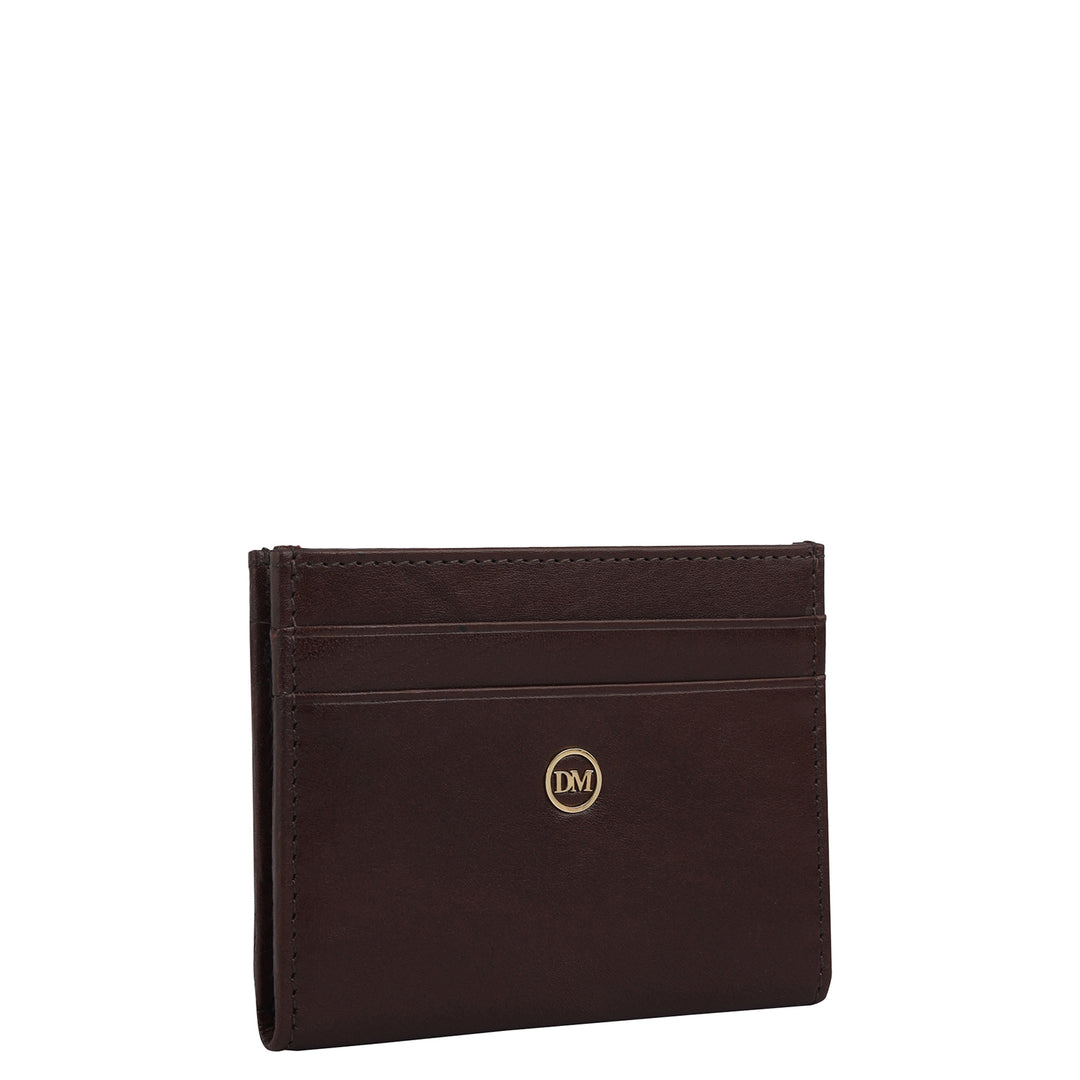 12 Slots Leather Card Case - Brown