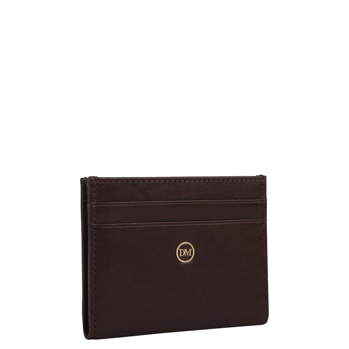 12 Slots Leather Card Case - Brown