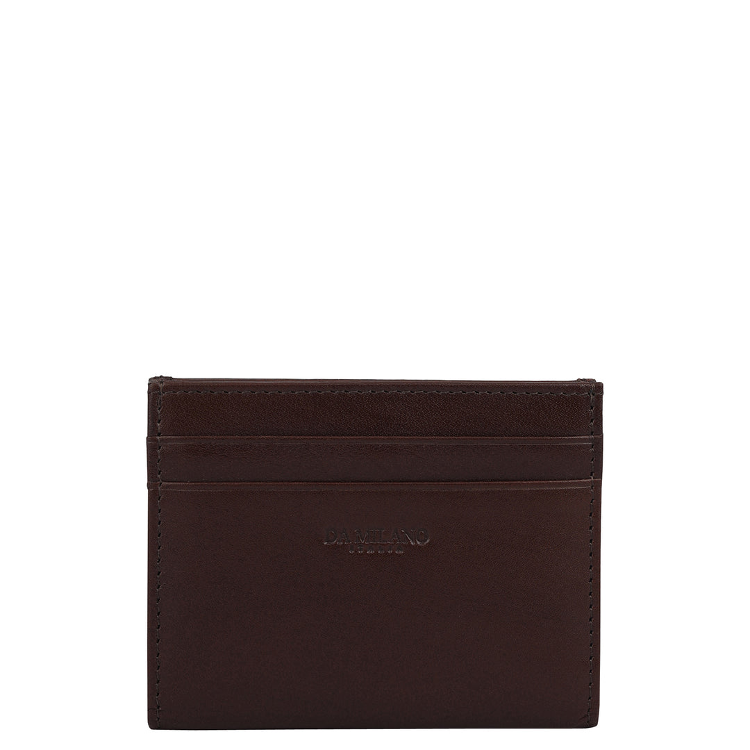 12 Slots Leather Card Case - Brown