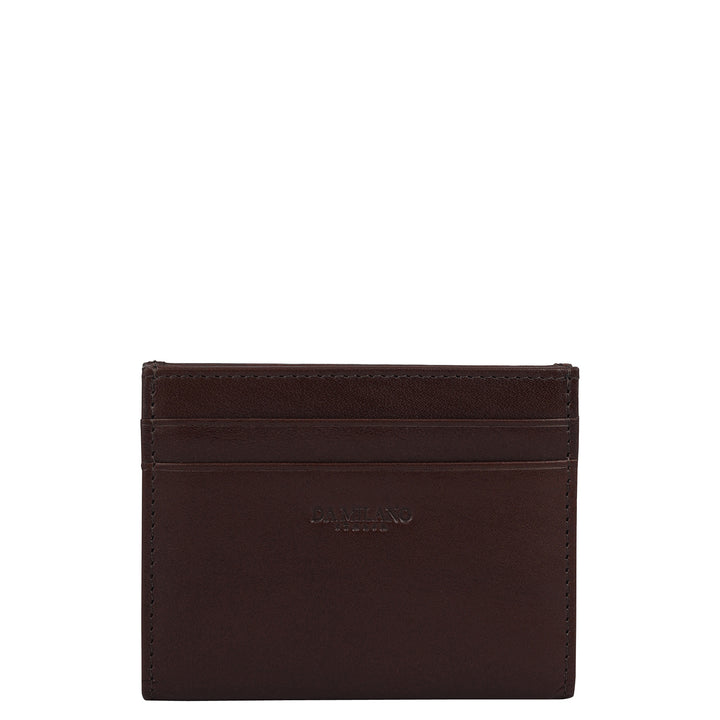 12 Slots Leather Card Case - Brown
