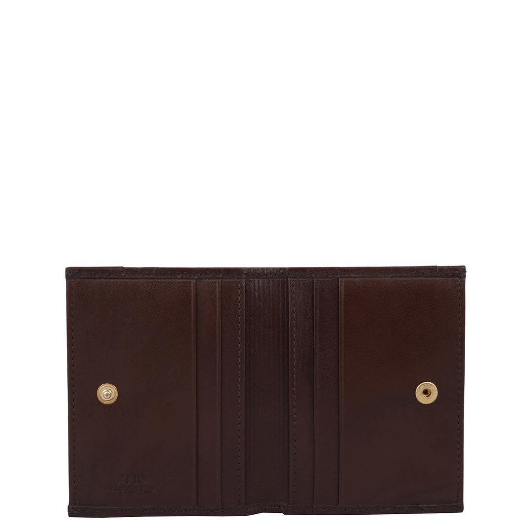 12 Slots Leather Card Case - Brown