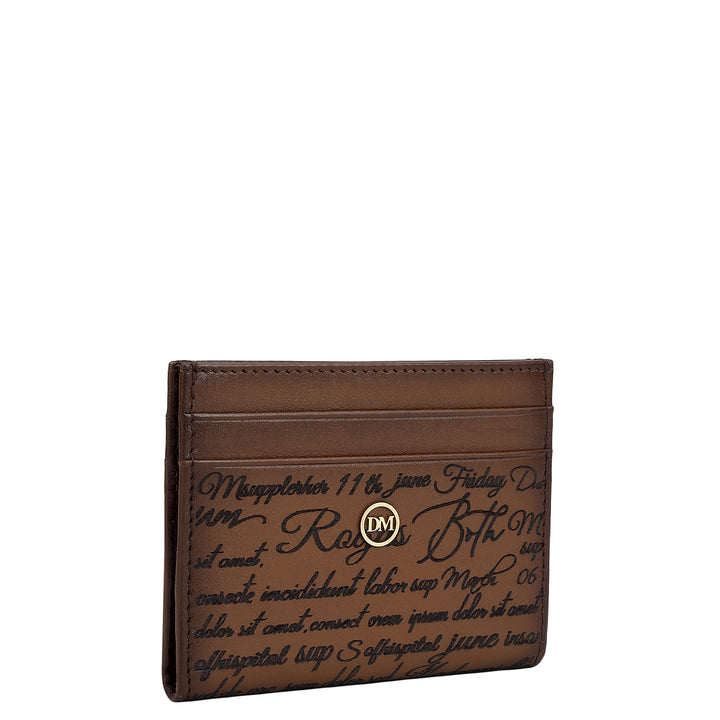 6 Slots Leather Card Case - Cognac