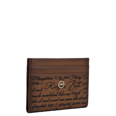 6 Slots Leather Card Case - Cognac