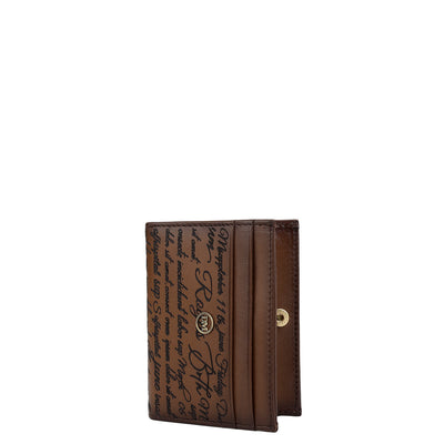 6 Slots Leather Card Case - Cognac