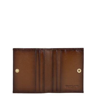 6 Slots Leather Card Case - Cognac