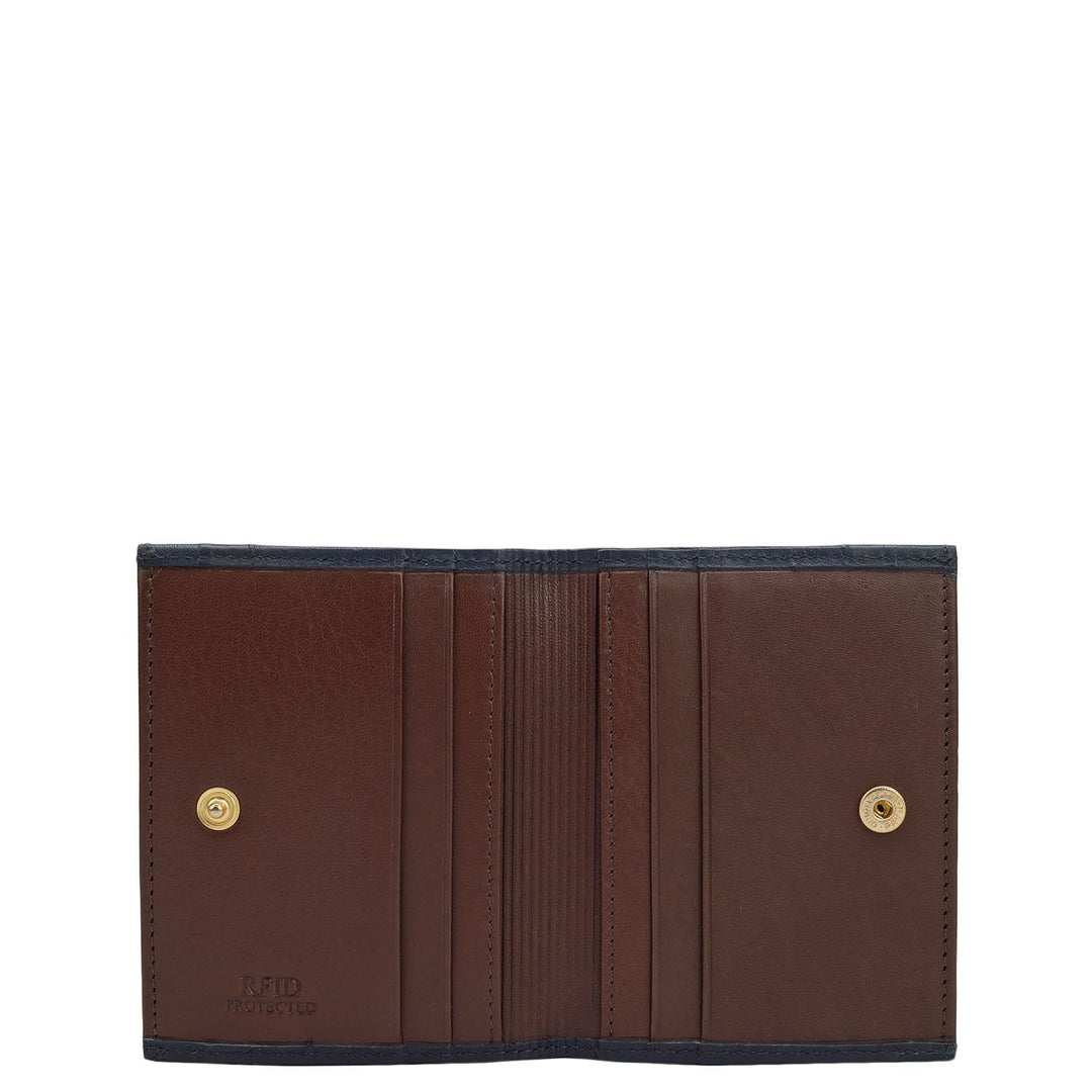 12 Slots Leather Card Case - Navy