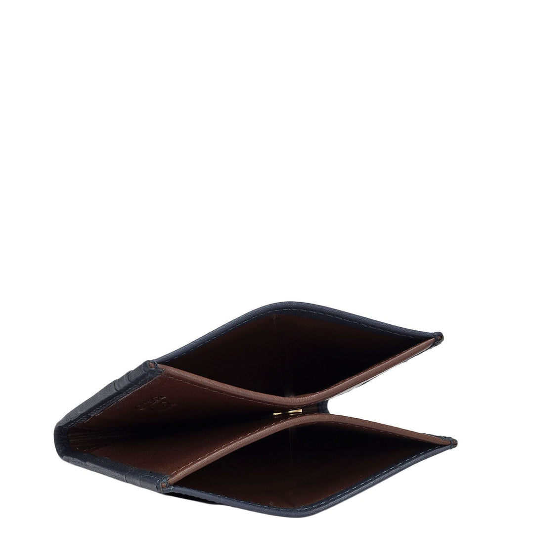 12 Slots Leather Card Case - Navy