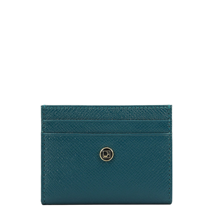 Multi Slot Leather Card Case - Teal