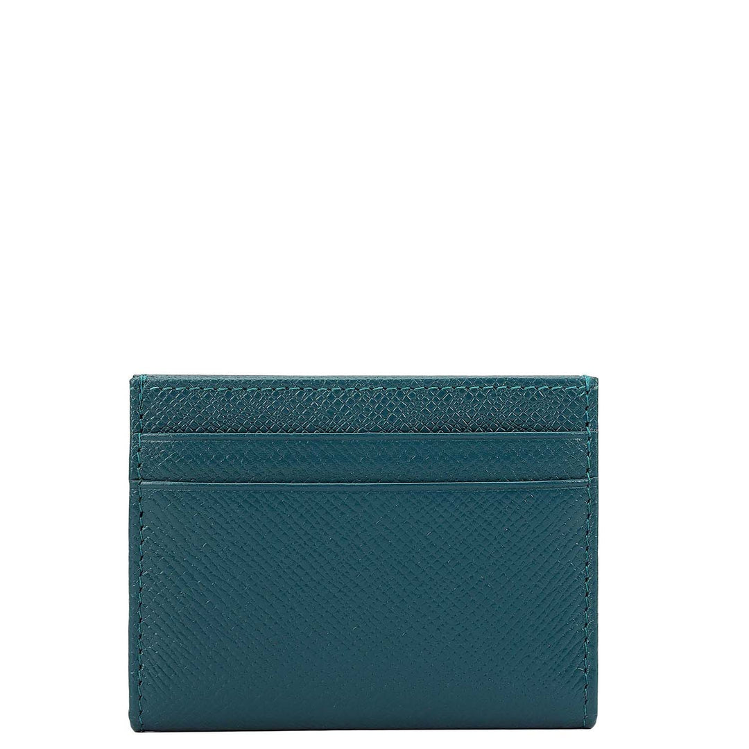 Multi Slot Leather Card Case - Teal