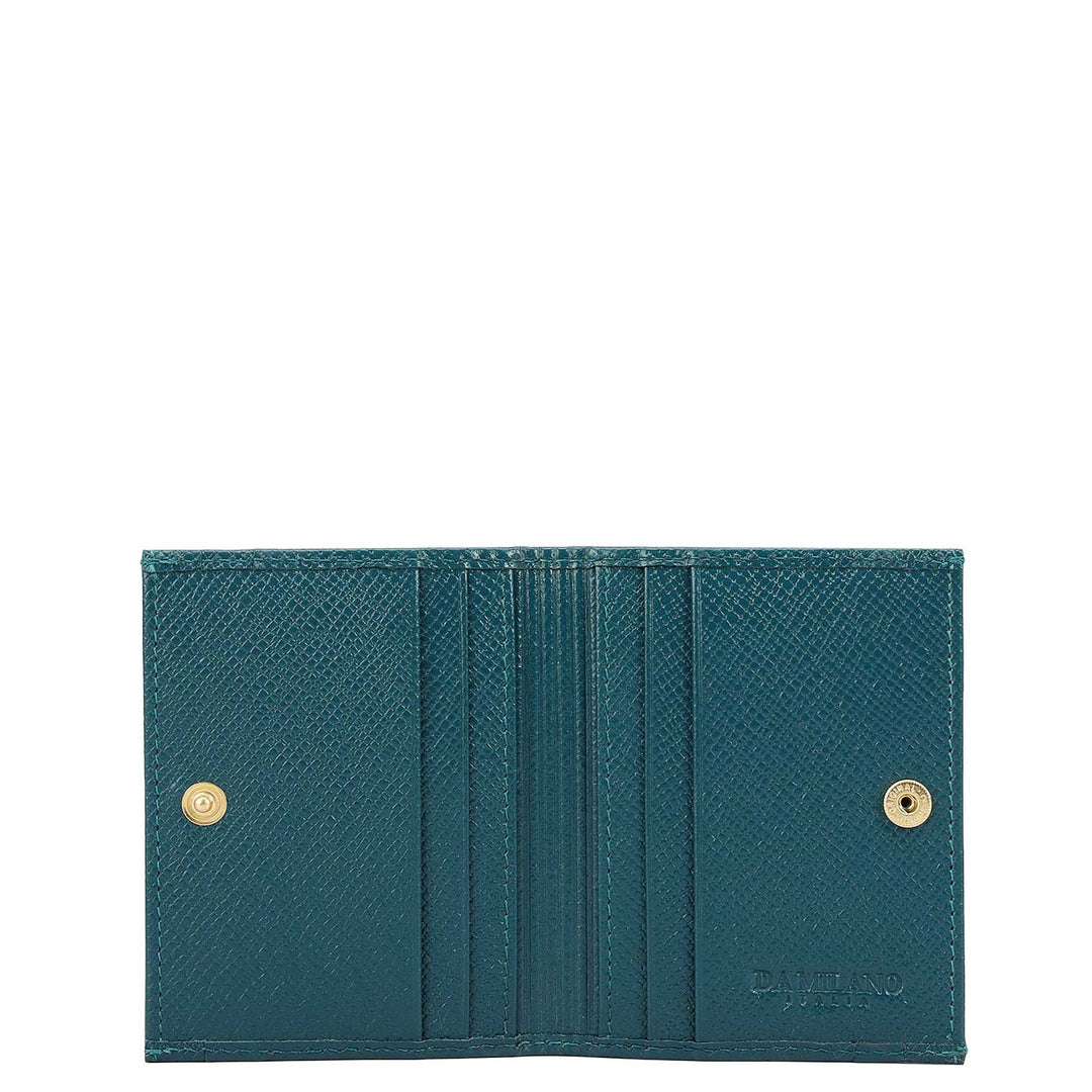 Multi Slot Leather Card Case - Teal