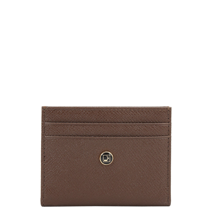 6 Slots Leather Card Case - Walnut