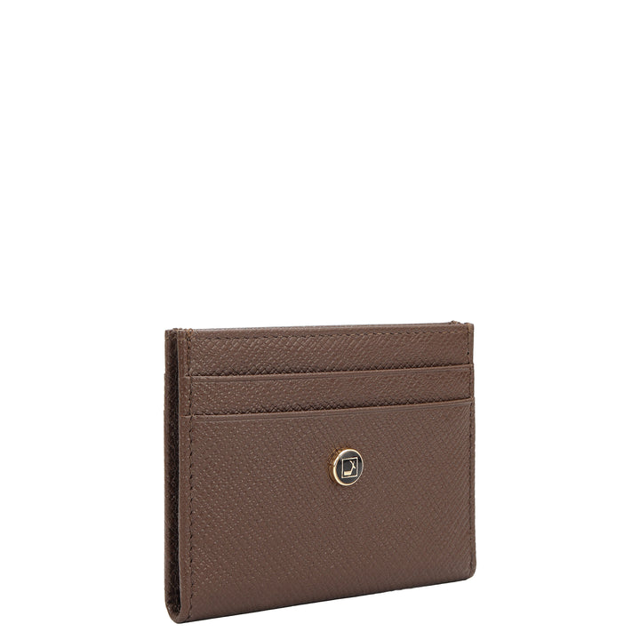 6 Slots Leather Card Case - Walnut