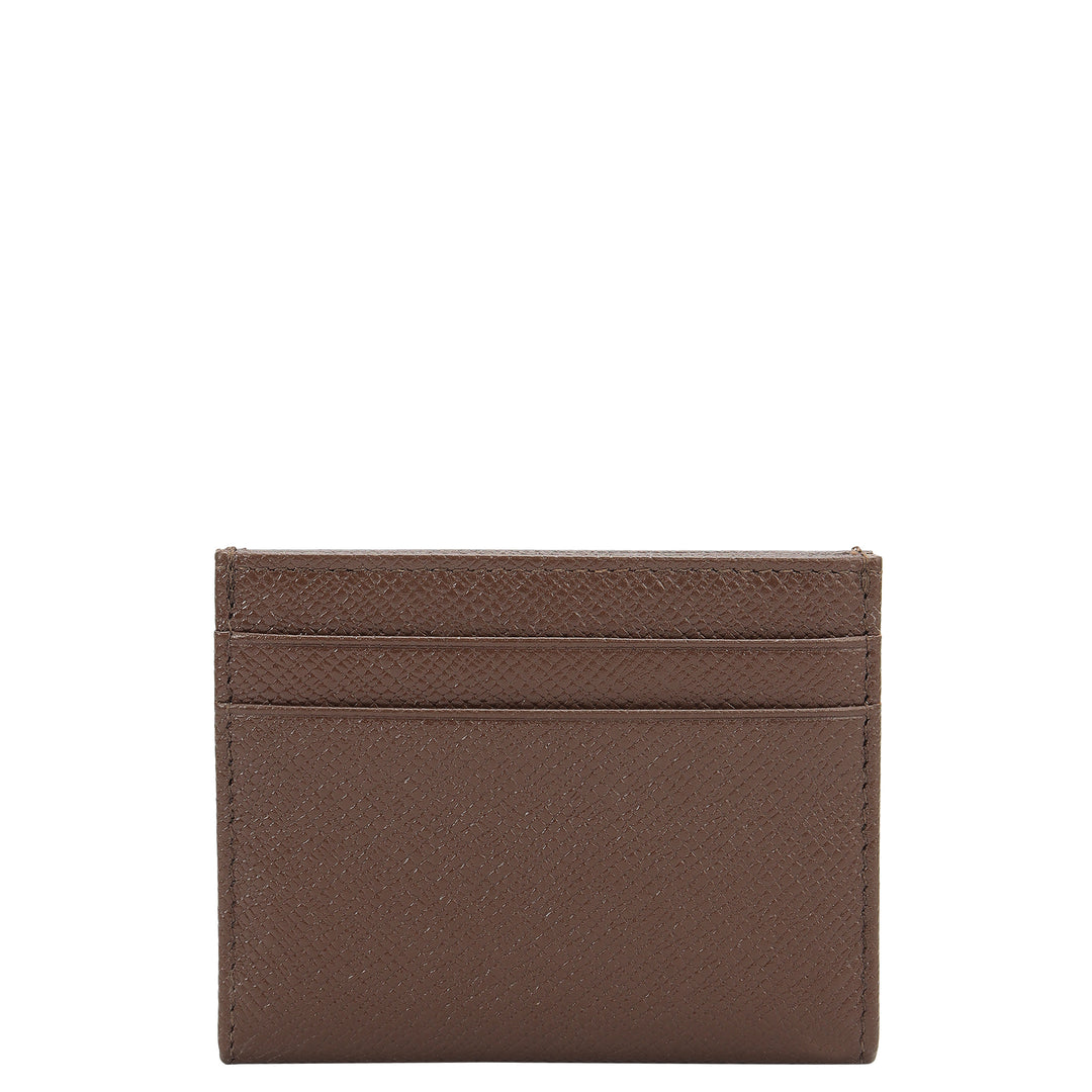 6 Slots Leather Card Case - Walnut