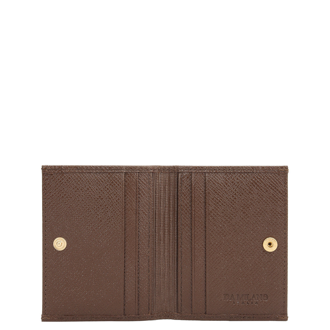 6 Slots Leather Card Case - Walnut