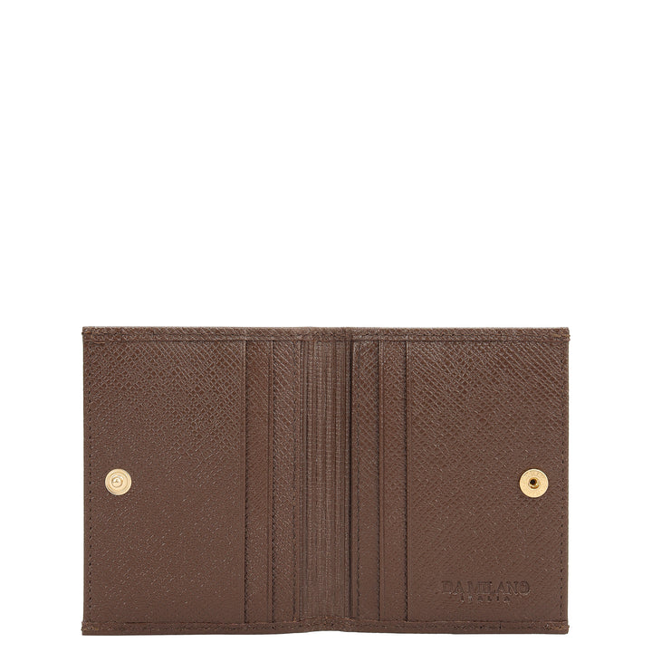 6 Slots Leather Card Case - Walnut