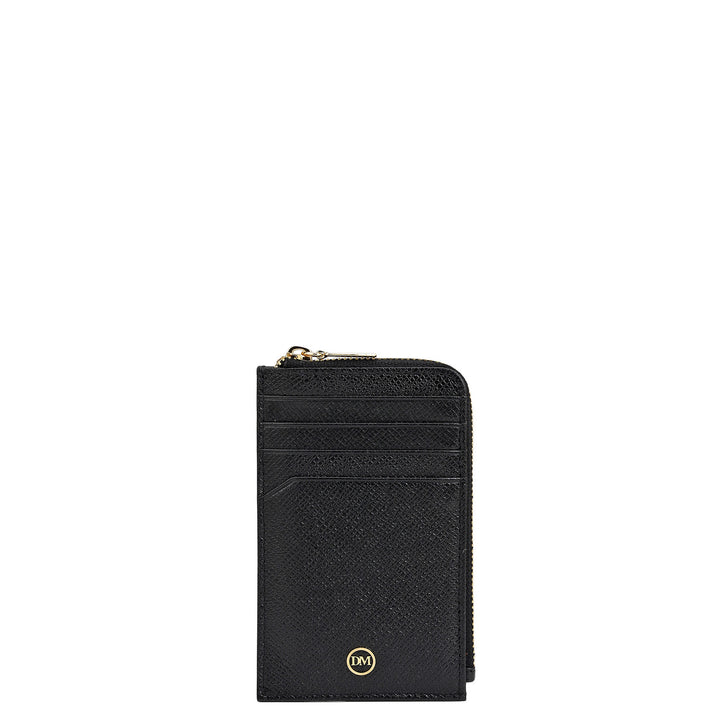 8 Slots Leather Card Case - Black