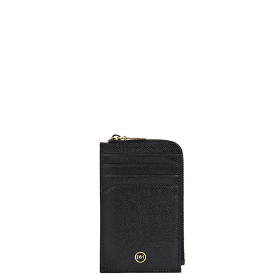 8 Slots Leather Card Case - Black