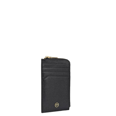 8 Slots Leather Card Case - Black