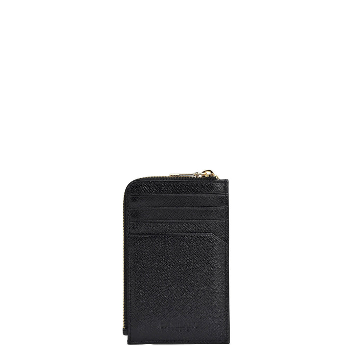 8 Slots Leather Card Case - Black
