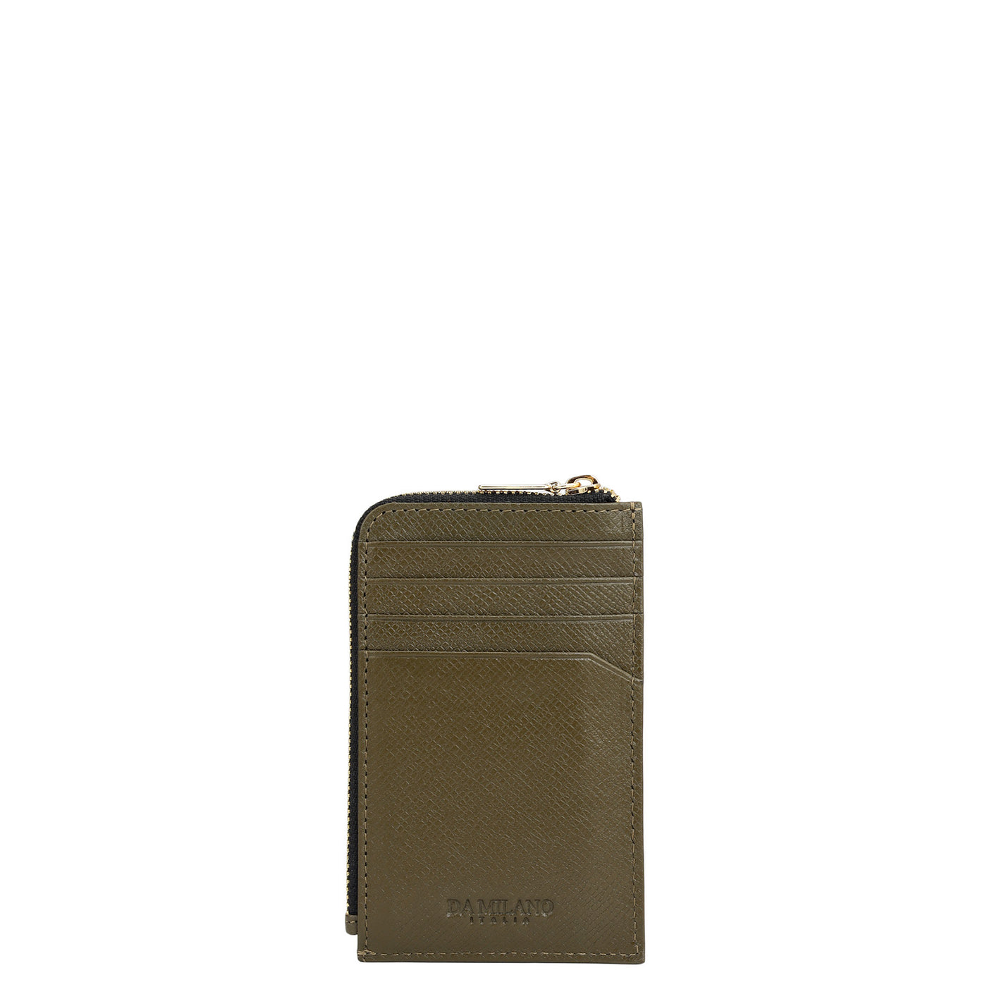 8 Slots Leather Card Case - Military Green