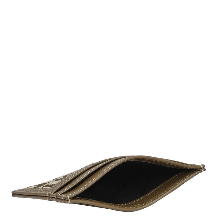 5 Slots Leather Card Case - Moss