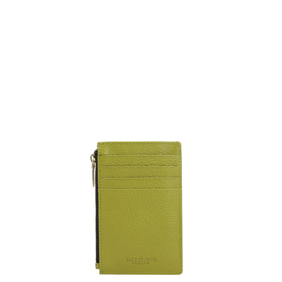 6 Slots Leather Card Case - Green Tea
