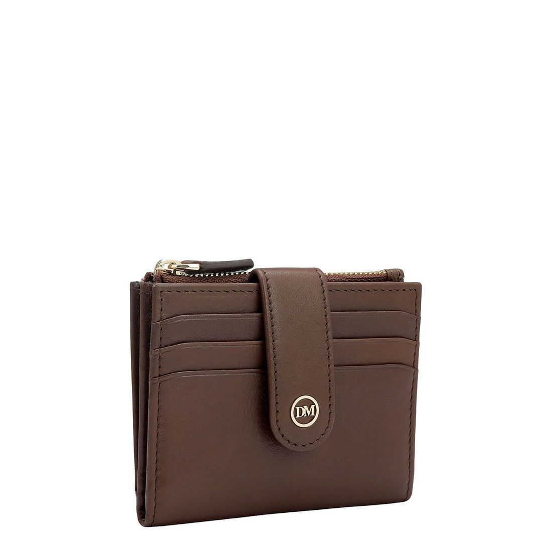 11 Slots Leather Card Case - Brown