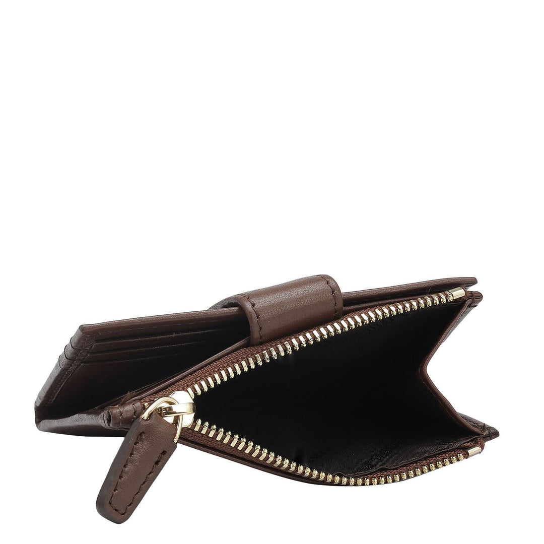 11 Slots Leather Card Case - Brown