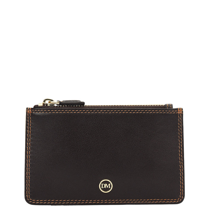 Prisme 4 Slots Leather Card Case - Brown