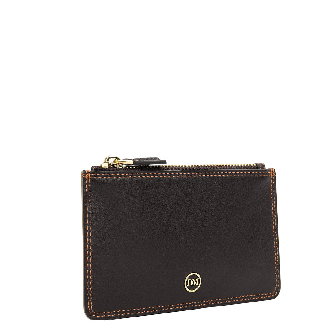 Prisme 4 Slots Leather Card Case - Brown